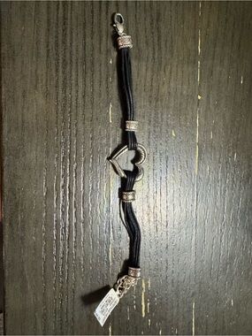 Brighton Black Cord Heart Accent Bracelet